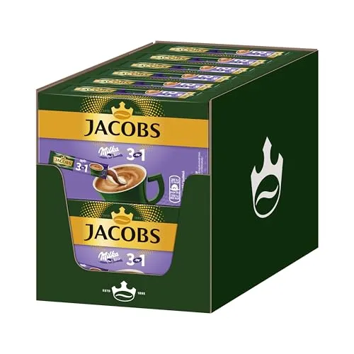 JacobsKaffeespezialitäten 3 in 1 Milka®*, 120 Sticks mit Instant Kaffee, 12 x 10 Getränke