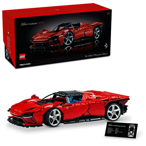 LEGO Technic 42143 Ferrari Daytona SP3 - Bauspielzeug-Set für Erwachsene - Bauspielzeugset für Erwachsene mit 3.778 Teilen, authentischen Funktionen wie Schmetterlingstüren und V12-Motor. Perfekt für LEGO- und Ferrari-Fans zum Bauen und Ausstellen.