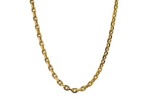 HOPLO Goldkette Ankerkette diamantiert Länge 55cm - Breite 1,2mm - 585-14 Karat Gold, Made in Germany