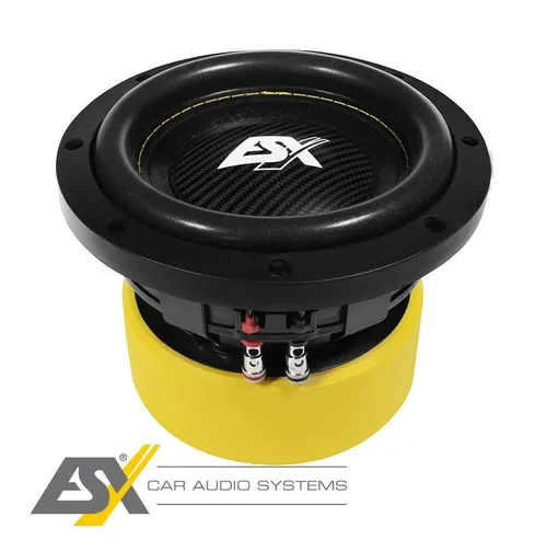 ESX QXE6D2 6.5” Compact Subwoofer - Car-HiFi-Lautsprecher mit 250 Watt RMS Leistung, ideal für platzsparende Installationen im Kofferraum oder in der Reserveradmulde.