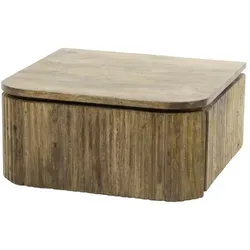 Nachttisch Vagula aus massivem Mangoholz, modernes Wellen-Design mit Schublade