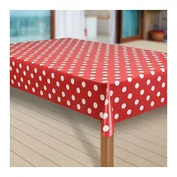 laro Tischdecke Wachstuch-Tischdecken Abwaschbar Punkte rot rechteckig rot 140 cm x 140 cm