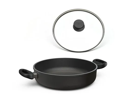 Hoffmann Servierschmorpfanne 20 cm – Aluguss Bratkasserolle für Induktionsherde - Genieße müheloses Kochen mit der 20 cm Schmorpfanne aus robustem Aluguss. Ideal für fettfreies Braten und schnelle Reinigung. Made in Germany, perfekt für alle Herdarten!