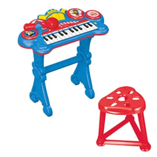 Lexibook, Paw Patrol, Elektronisches Keyboard mit Sitz, Mikrofon, MP3-Player, Soundeffekten, Demo-Musikstücken, blau/rot, K707PA