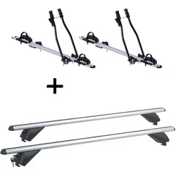 VDP Dachträger für Mercedes GLA (5Türer) ab 2014 mit 2x Fahrradträger SAGITTAR - Gepäckträger mit 2x SAGITTAR Fahrradträgern, ideal für den sicheren Transport von Fahrrädern auf dem Dach. Hochwertige Aluminiumkonstruktion, einfache Montage und abschließbare Halterungen.