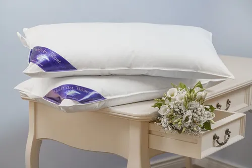 Welt der Träume Daunenkissen 40x80 cm - Hochwertiges Kopfkissen mit 60% Daunen und 40% Federn, bietet hervorragende Isolierung und Atmungsaktivität für optimalen Schlafkomfort. Perfekt für Kinder und Erwachsene!