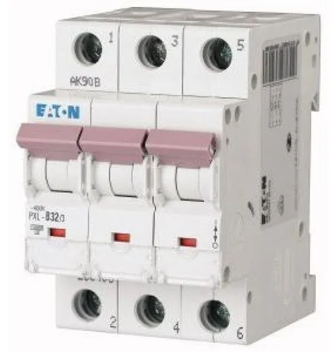 Eaton PXL-C32/3 LS-Schalter C-Char 32A, 3p - Kontrollschalter, 3-polig mit C-Charakteristik, ideal für Wohnungs- und kommerzielle Anwendungen, 32A und 10kA Schaltvermögen für zuverlässigen Schutz.