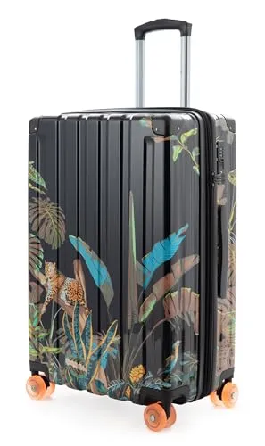 HAUPTSTADTKOFFER Q-Damm Jungle Edition - M Reisekoffer mit erweiterbarem Volumen - Stylischer M-Rollkoffer (68 cm) mit erweiterbarem Volumen für bis zu 14 Tage Reise. Robuste Hartschale und leise Rollen garantieren Komfort und Langlebigkeit. Ideal für alle Airlines, sicher mit TSA-Schloss.