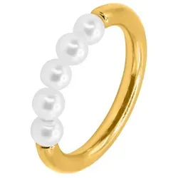 Heideman Fingerring Enya goldfarben (Ring, 1-tlg., inkl. Geschenkverpackung), Perlenring für Frauen goldfarben 60 (19.1)