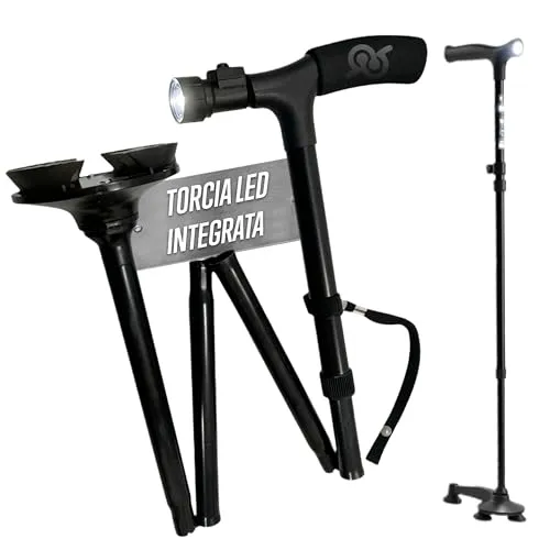 Feste Zeit Gehstock faltbar mit LED-Licht