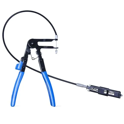 CCLIFE Schlauchklemmenzange Schlauchschellenzange mit 630mm Bowdenzug Federbandschellenzange