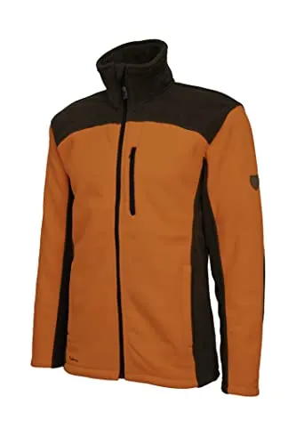 HUBERTUS Herren Jagd Fleecejacke 2-Farbig Oliv Signalorange (XL)