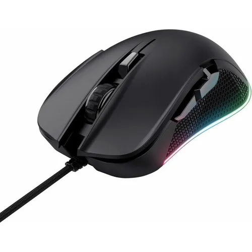 Trust GXT 922 YBAR Gaming-Maus - Gaming-Maus mit 7200 DPI und RGB LED-Beleuchtung für ein individuelles Spielerlebnis. 6 programmierbare Tasten und strukturiertes Design sorgen für präzise Kontrolle und Komfort während langer Gaming-Sessions.