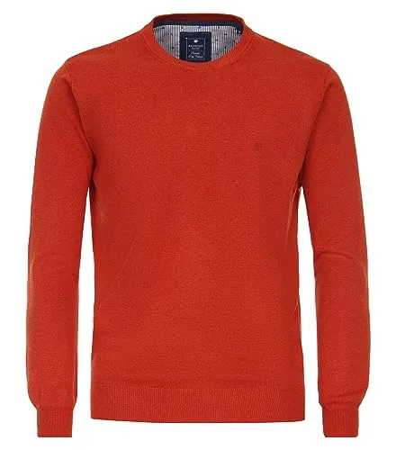 Redmond Pullover Uni 213 Terra XXL - Pullover für Herren, aus reiner Baumwolle mit normaler Passform und Rundhalsausschnitt für angenehmen Tragekomfort und vielseitige Kombinierbarkeit.