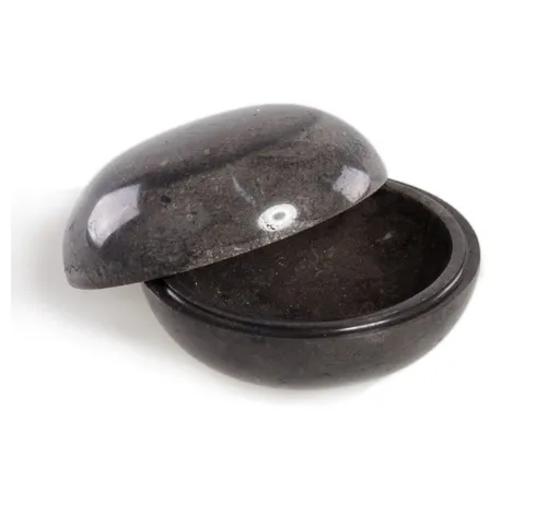 wohnfreuden Aufbewahrungsdose Marmor Dose 12 cm schwarz rund