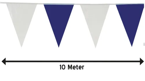 Wimpelkette blau-weiß Länge 10 m Fahnengirlande Dekoration Oktoberfest