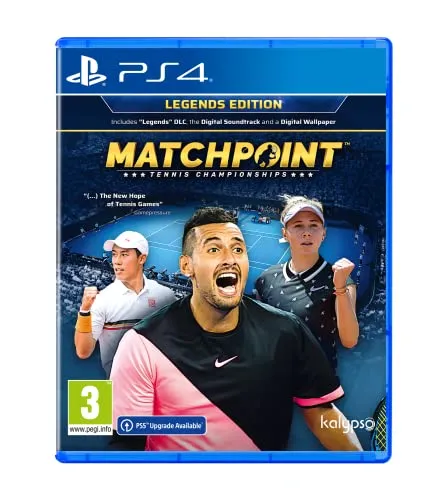 Kalypso Matchpoint: Tennis Championships (Legends Edition) für PlayStation 4 - Sportspiel mit realistischem Gameplay und umfangreichem Karrieremodus, spiele online gegen Freunde oder KI und erstelle deinen eigenen Tennisstar.