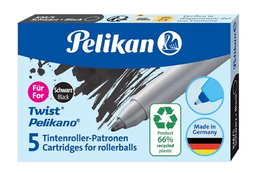 Pelikan Tintenroller-Patronen eco für Pelikano/Twist schwarz 5 Patronen