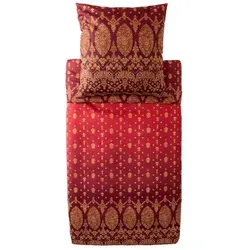 Bassetti Satin Bettwäsche GOLD DECOR | R1 Bordeaux - Luxuriöse Satin Bettwäsche in 135 x 200 cm, 60° Wäsche und trocknergeeignet – ideal für ein stilvolles Schlafzimmer oder Gästezimmer.