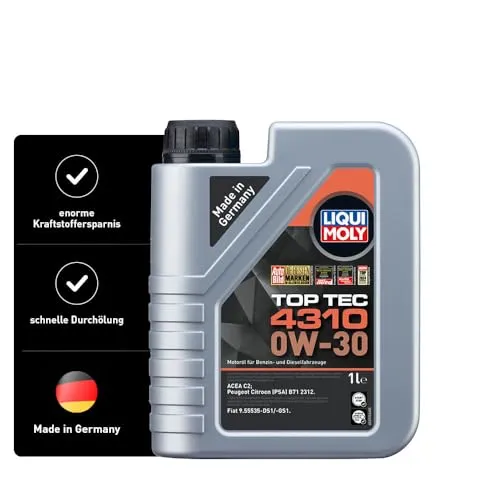 LIQUI MOLY Top Tec 4310 0W-30 | 1 L | Synthesetechnologie Motoröl | Art.-Nr.: 3735, farblos