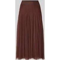 zero Damen Meshrock mit Gummibund 42, Chicory Coffee - Eleganter Damen Meshrock mit figurumspielender Passform und Gummibund, ideal für festliche Anlässe und vielseitig kombinierbar.