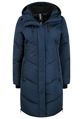 OXMO OXJuna Damen Wintermantel Parka mit Kapuze - Damen-Mäntel, stylischer Parka mit gummiertem Tunnelzug und weicher Polyester-Füllung für optimalen Komfort und Wärme im Winter.