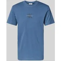 Calvin Klein Jeans T-Shirt mit Rundhalsausschnitt und Label-Stitching in Jeansblau, Größe M
