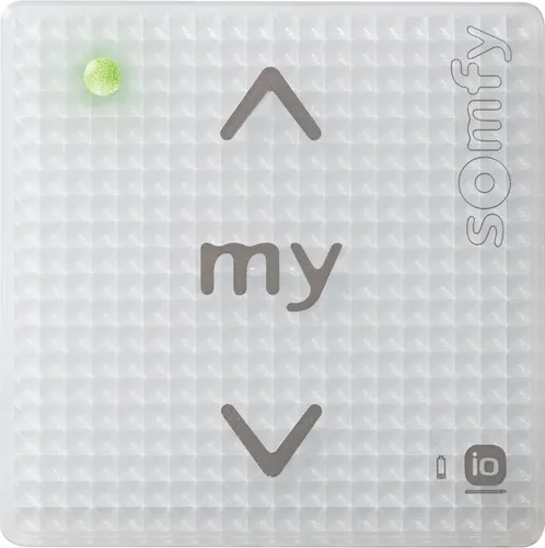 Somfy Smoove 1 IN io Pure Shine Funk-Wandsender - Smart Home Funkwandsender mit sensitiven Berührungstasten für die einfache Steuerung von io-Antrieben. Ideal für eine komfortable und moderne Hausautomation.