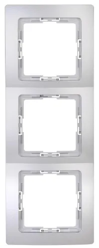 Kopp Paris 3-fach Abdeckrahmen, für senkrechte und waagrechte Installation, IP20, silber, 308620061
