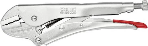 Knipex 41 24 225 Gripzange Gerade 0 - 30mm 225mm - Gripzangen für sicheren Halt von Rund-, Profil- und Flachmaterial. Hohe Belastbarkeit und Einhandbedienung durch Kniehebelübersetzung. Ideal für präzise Arbeiten in Werkstatt und Heim.