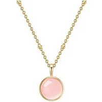 Glanzstücke Damen-Kette mit Rosenquarz-Anhänger - Ketten für Damen, edel vergoldet mit einem rosé schimmernden Rosenquarz-Anhänger, der als Stein der Liebe gilt und Einfühlungsvermögen fördert. Längenverstellbar und hochwertig verarbeitet.
