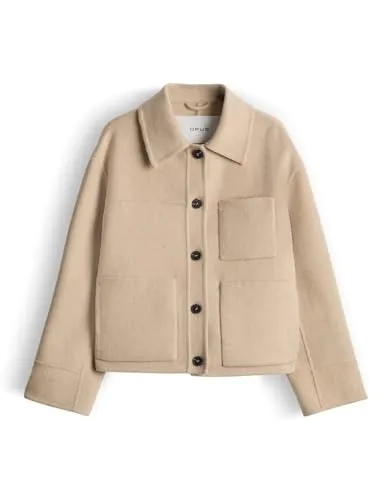 OPUS Damen Jacke Helia Regular – Hochwertige Wollmischung in Soft Oat, Größe L - Die OPUS Helia Jacke kombiniert lässigen Chic mit hochwertiger Verarbeitung. Ideal für stilbewusste Frauen, die einen vielseitigen Look schätzen. Hergestellt aus langlebigem Wollmix für ein angenehmes Tragegefühl.