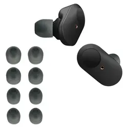 kwmobile 8x Ersatzpolster kompatibel mit Sony WF-1000XM3 / WF-SP900 / WF-SP510 - 4 Größen - Silikon Ersatz Ohrstöpsel In-Ear Kopfhörer - Polster - Schwarz