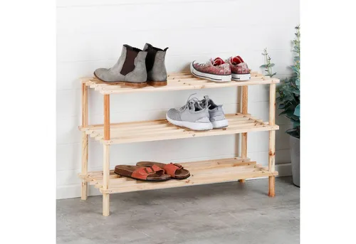 Haushalt International Schuhregal Schuhregal mit 3 Böden, aus Holz mit FSC® Maße: ca. 74 x 26 x 48cm, 1-tlg.