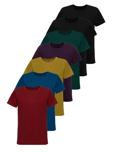 Tazzio T-Shirt Herren 7er-Pack - Rundhals Basic E106 (Mix TZJ-4, M) - T-Shirts für Herren, hochwertiger Tragekomfort und ideal für jeden Anlass - zeitloses Design für stylische und sportliche Outfits.
