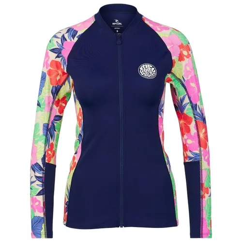 RipCurl Party Wave UPF Z/T LS multi (8817) L - Damen Surf Langarm-Badeanzug mit Frontreißverschluss, abnehmbarem Padding und Siebdrucklogo. Ideal für Wassersport und Badespaß, mit hohem Tragekomfort und perfektem Schutz vor Sonnenstrahlen.
