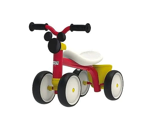 Smoby Toys - Mickey Mouse Rutschfahrzeug Rookie - Kinderfahrzeug für 1-3 Jahre, ergonomischer Sitz und 4 Flüsterräder für extra Stabilität - ideal zum Laufen lernen im süßen Mickey Mouse Design.
