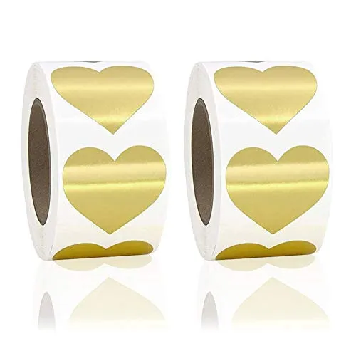 Stück Selbstklebende Golden Herzform Aufkleber 25 mm Klebende Herz Klebeetiketten für Abdichtung Aufkleber Geschenkbeutel Scrapbooking 1000