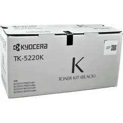 Kyocera Toner TK-5220K schwarz - Original Toner für Kyocera Drucker, hohe Kapazität von ca. 1.200 A4-Seiten bei 5%, ideal für zuverlässige Druckqualität im Büro.