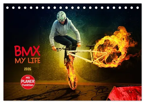 CALVENDO Wandkalender BMX My Life 2026 - Wandkalender im DIN A5 Format mit 12 beeindruckenden BMX-Bildern und Planerfunktion. Hergestellt aus FSC-zertifiziertem Papier für umweltbewusste Planung.