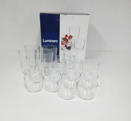 Luminarc Gläserset Gorbea, 18 Stück - Vielfältiges Gläserset mit 18 Teilen: 6 Cidre-Gläser, 6 Pints und 6 Minigläser. Hochwertiges Glas, hygienisch und perfekt für jede Gelegenheit.