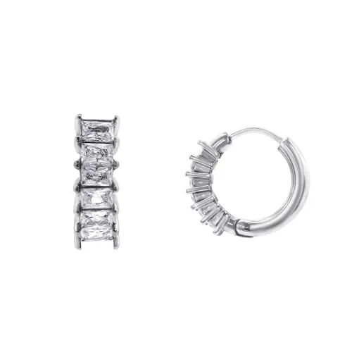 Heideman Ohrringe Damen aus Edelstahl silber farbend poliert Ohrstecker für Frauen mit Stein Zirkonia weiß