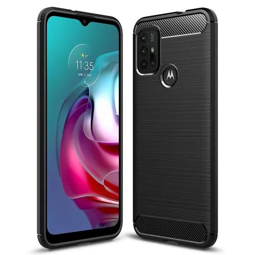 Motorola Moto G10 / Moto G30 Handyhülle Silikonhülle NALIA Case Cover Carbon