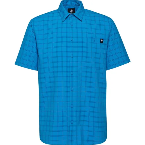 Mammut Lenni Shirt Men glacier blue-marine (50591) XL - Funktionales Wanderhemd für Herren, leicht, schnelltrocknend und mit HeiQ Fresh Technologie für frischen Tragekomfort. Ideal für Trekkingtouren und bietet UV-Schutz.