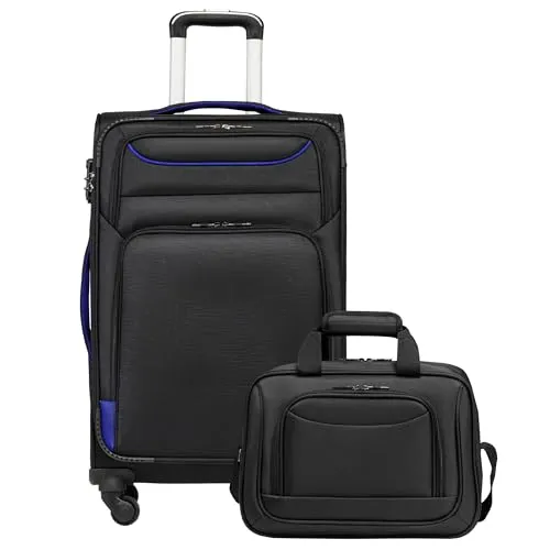 COOLIFE Koffer Trolley Set 2tlg, Schwarz+Blau von COOLIFE