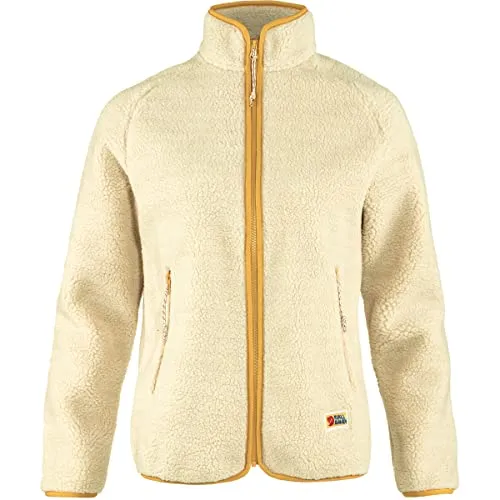 Fjällräven Vardag Pile Fleece Women Chalk White (L) - Warme Fleecejacke aus recyceltem Polyester, ideal für kalte Wintertage oder milde Temperaturen, mit praktischen Reißverschlusstaschen für sicheren Stauraum.