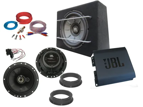JBL 3-Wege Lautsprecher & Subwoofer Set für Skoda Roomster - Komplettes Sound-System für Skoda Roomster (2006-2015) mit 3-Wege Lautsprechern, Subwoofer und Verstärker. Genießen Sie kraftvollen Klang und beeindruckende Leistung für Ihr Auto.