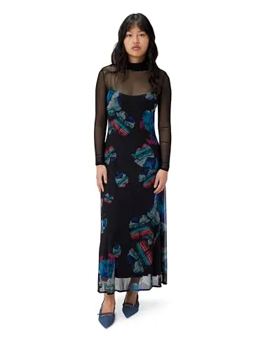 DESIGUAL ABITO LUNGO DONNA NERO – Elegantes Midi-Kleid von Desigual