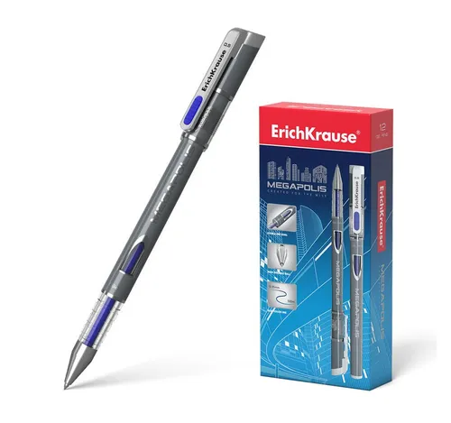 Erich Krause Gelschreiber, Gelstifte Megapolis 0,35mm 12er Pack Blau