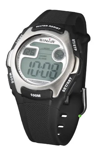 Sinar Armbanduhr XE Uhr, Armband aus schwarzem Kunstharz, Schwarz, Band